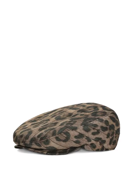 Căciulă Dolce & Gabbana fără toc cu imagine cu model leopard maro