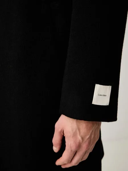 Calvin Klein baba gyapjúkeverék pulóver fekete