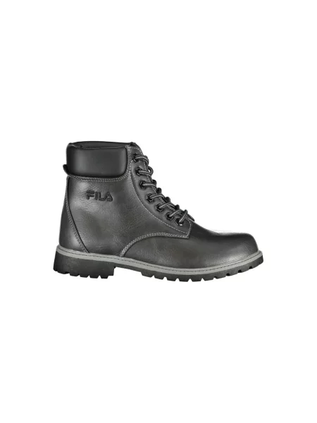 Lniane buty do kostki Fila biznesowe czarne