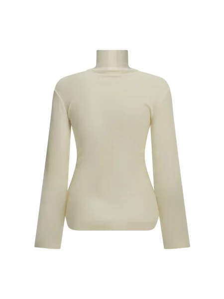 Sweter z golfem Max Mara wełniany do golfa biały
