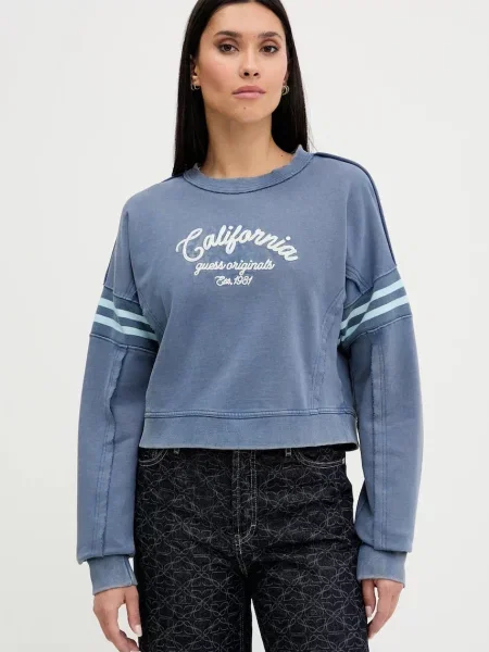 Dukserica Guess Originals za žene s tiskom plava