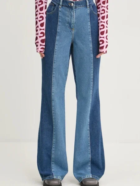 Stine Goya jeansy high waist niebieskie