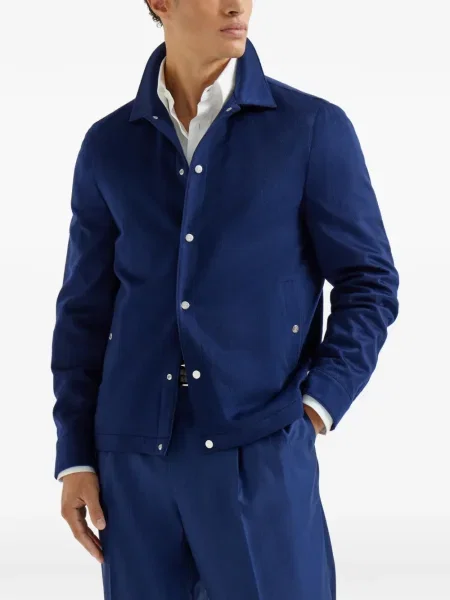 Фланелено яке Brunello Cucinelli синьо