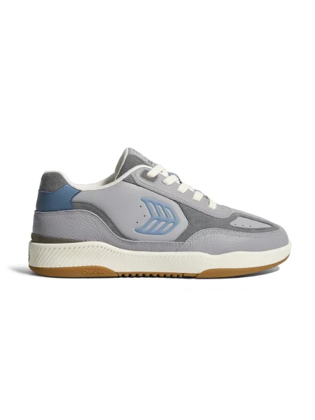 Buty sportowe Cariuma Skategoat Onyx Grey Leather Faded Denim Logo szare