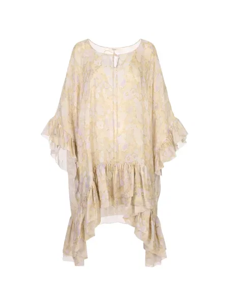 Rochie Chloé cu model floral cu imagine asimetrică