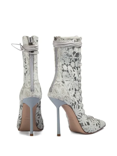 Cizme scurte Le Silla cu model floral alb