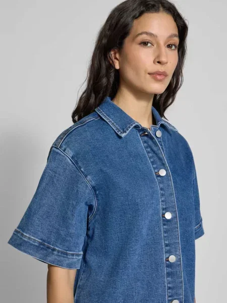 Bluzka jeansowa o kroju regular fit z rękawem o dł. model ‘DOLMA’ Y.a.s niebieska