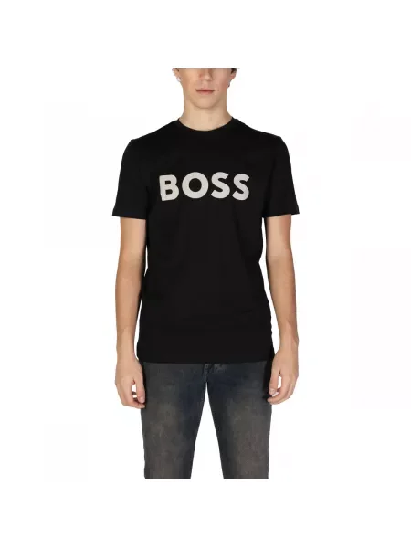 BOSS Tričko Thinking 1 čierna biela