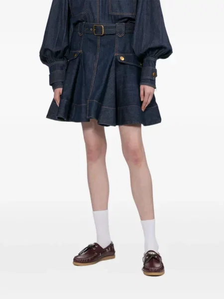 Mini fustă din denim Zimmermann mini albastru
