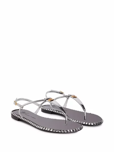 Sandale Giuseppe Zanotti din piele argintiu
