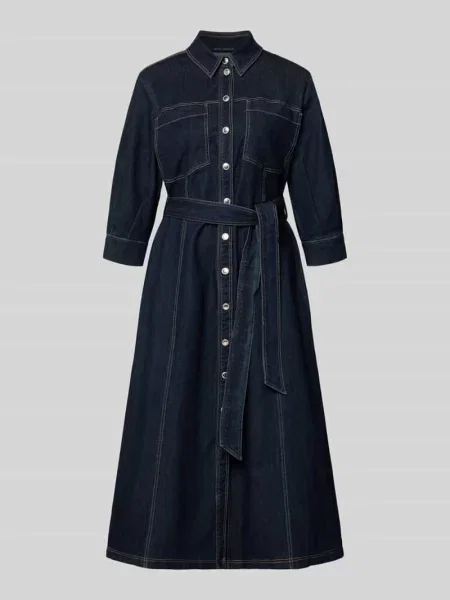 Sukienka koszulowa z wiązanym Betty Barclay niebieska