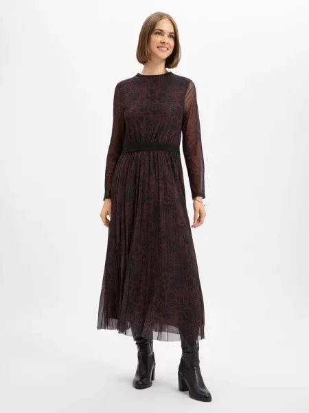 Sukienka casualowa o kroju slim fit ze zwierzęcym nadrukiem S.oliver Black Label czarna