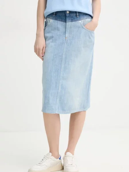 Iceberg fustă din denim midi drept albastru