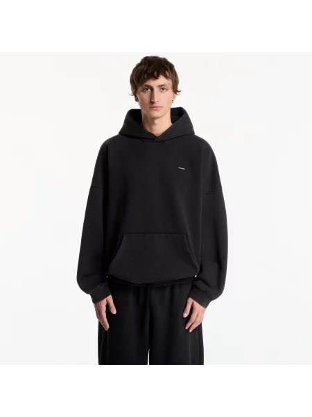 Mikina Under Armour Icon HW Flc Washed Hoodie Ultimate Black/ Ultimate Black L černá