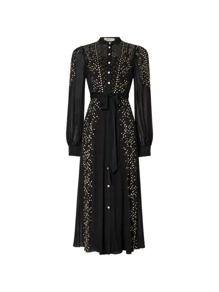Rochie tip cămașă Temperley London cu paiete negru