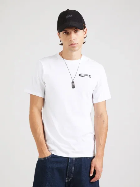 G-STAR Tricou negru alb