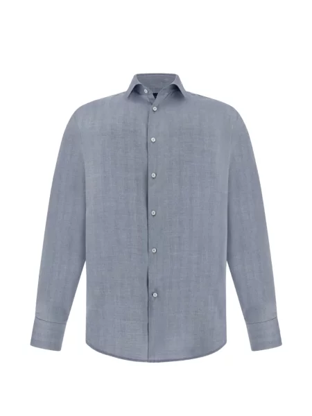 Cămașă Paul & Shark din țesătură twill albastru