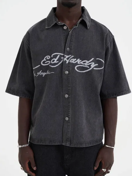 Ed Hardy Tričko Adler und Sterne' čierna