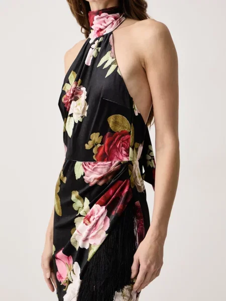Retrofete сукня halter велюрова Winrey