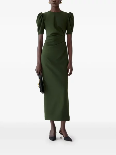 Rochie maxi Carolina Herrera drapată verde