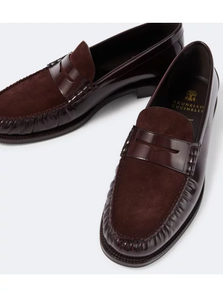 Pantofi loafer Brunello Cucinelli din piele de căprioară