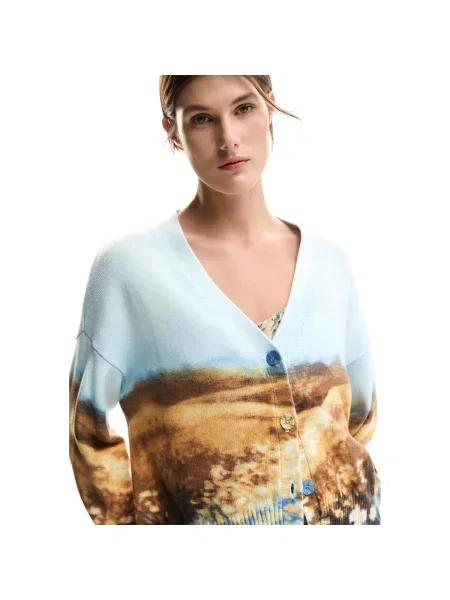 Desigual Cardigan Sun deschis albastru