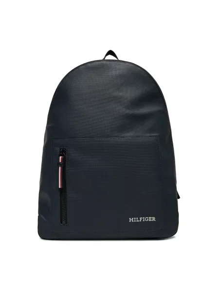 Lniany plecak Tommy Hilfiger niebieski