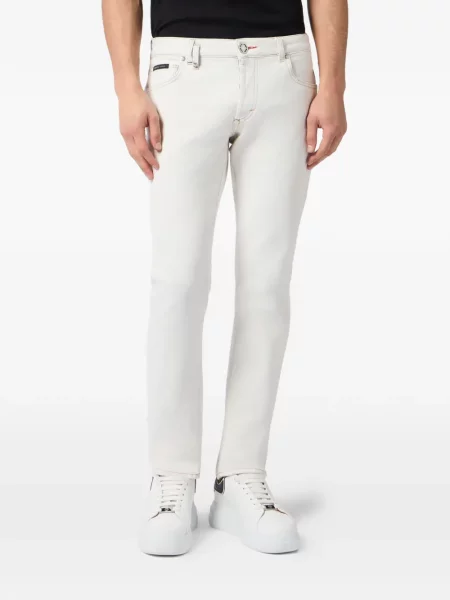 Дънки straight leg Philipp Plein бяло