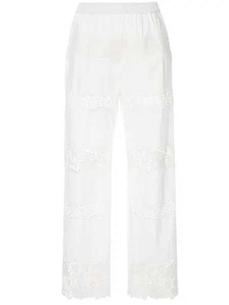 Pantaloni Dolce & Gabbana cu broderie alb