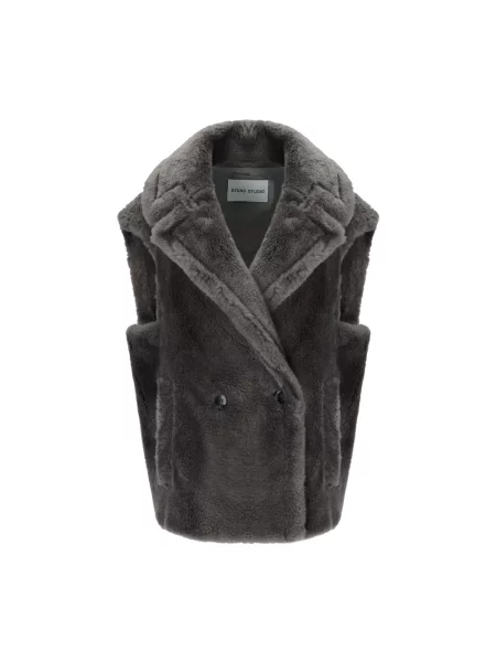 Sztuczne futro kamizelka Stand Studio szara