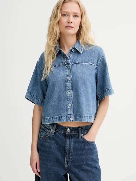 Rag & Bone cămașă din denim cu guler clasic relaxed albastru