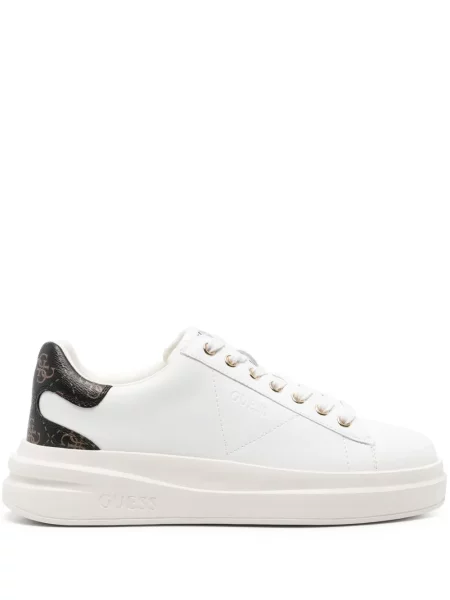 Sneakerși Guess din piele alb