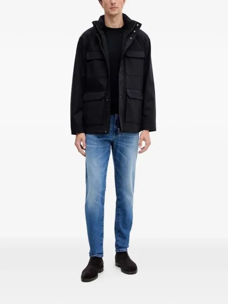 Geacă Armani Exchange cu glugă albastru