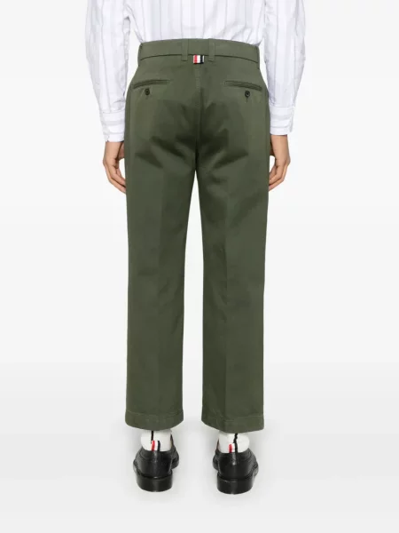 Pantaloni Thom Browne din țesătură twill verde