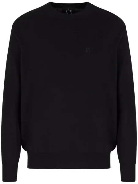 Pulover Armani Exchange cu broderie negru