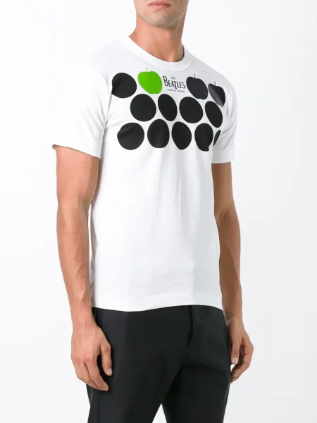 Tricou Comme Des Garçons cu buline cu imagine alb