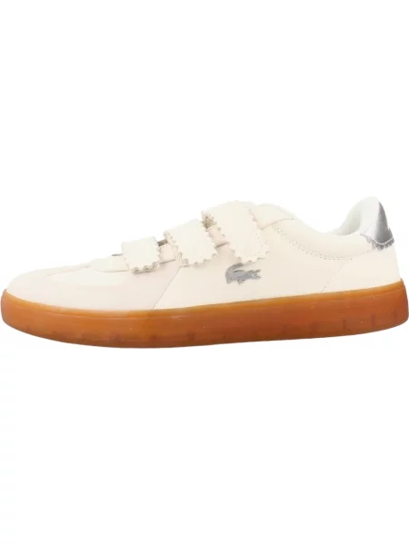 Sneakersy Lacoste skórzane na ramiączkach beżowe