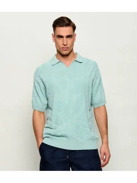 Tricou polo Boss Orange verde