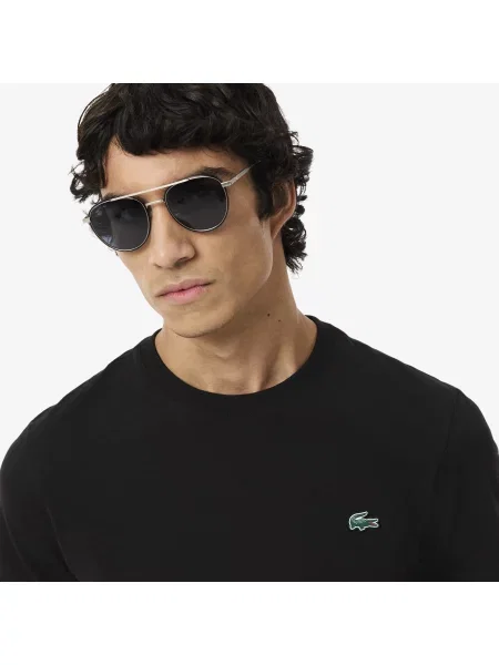 Lacoste T-Shirt Z Okrągłym Dekoltem Regular Fit czarny