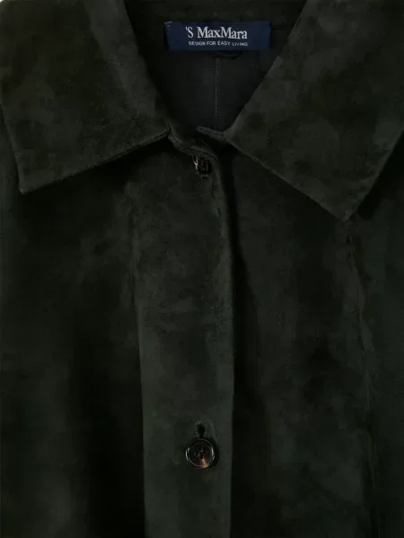 Palton 's Max Mara din piele de căprioară verde