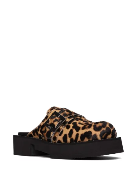 Papuci tip mules Clarks cu imagine cu imprimeu animal print maro