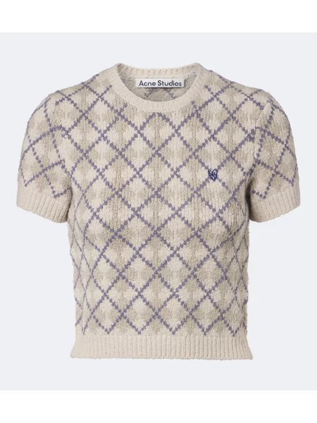 Pulover Acne Studios cu model argyle gri