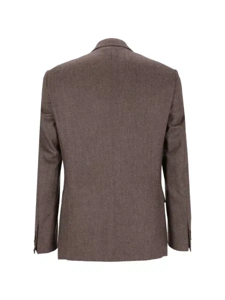 Costum Emporio Armani cu model herringbone maro