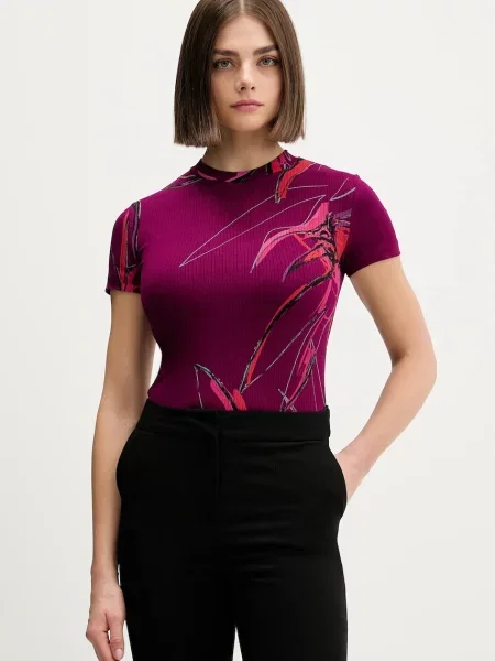 Тениска Desigual LALA дамска бордо