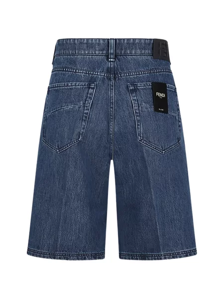 Džínové šortky Fendi s autogramem modré