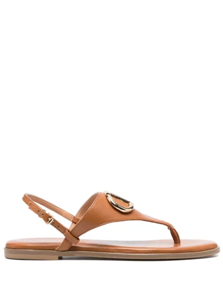Sandale Twinset din piele maro