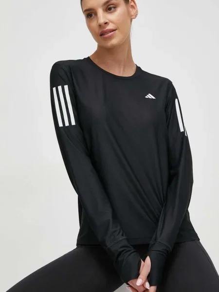 Top Adidas Performance cu mâneci lungi alergare negru