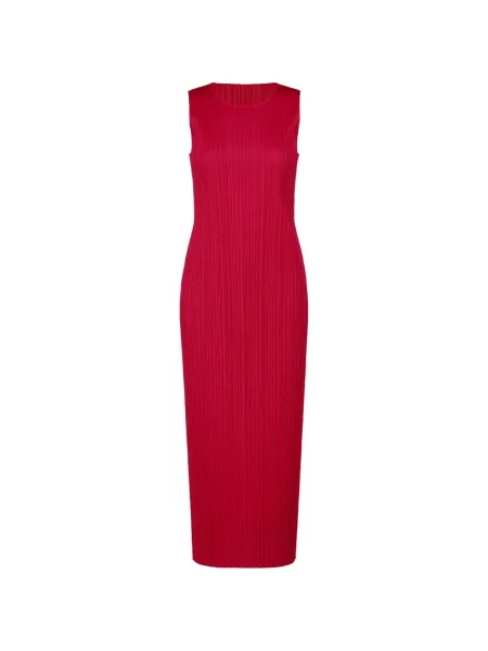 Rochie maxi Pleats Please Issey Miyake fără mâneci roșu
