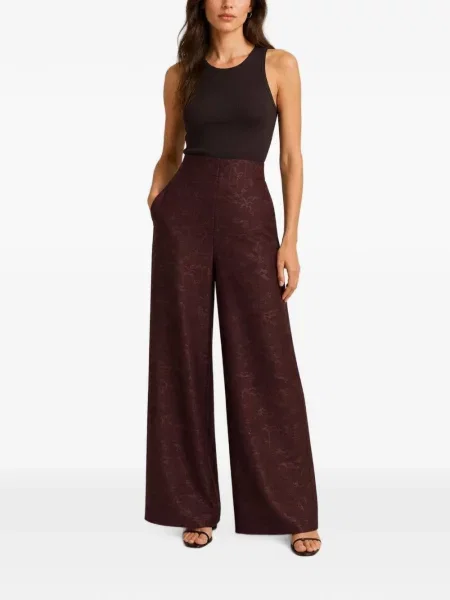 Pantaloni Retori din jacard maro