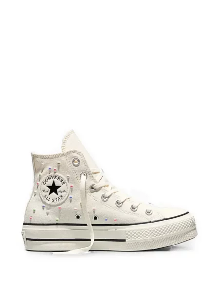 Sneakerși Converse Chuck Taylor All Star cu platformă cu mărgele din piele negru